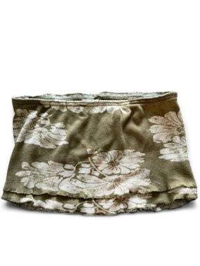 Free People Olive Green Floral Tube Top